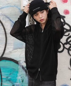 WEGO 【ユニセックス着用ITEM】メッシュニットZIPパーカー