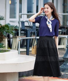 Tiaclasse L 【洗える】シアースリーブニットトップス