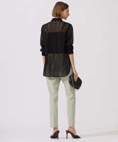 ICB 【洗える】 ストライプラッセルレース シャツ