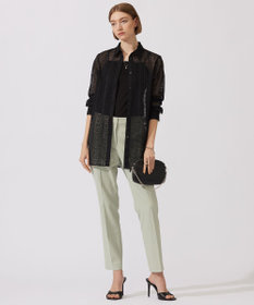 ICB 【洗える】 ストライプラッセルレース シャツ