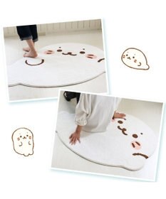 Mother garden しろたん ダイカット フロアラグ Lサイズ 100×130cm