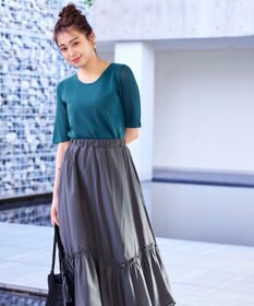 Tiaclasse 【洗える】シアースリーブニットトップス