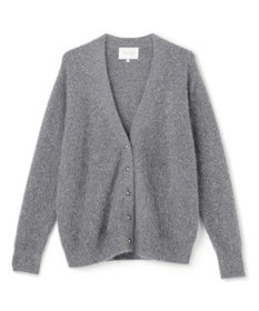 BEIGE， AMARILLO / スパンコールフォックスニットカーディガン