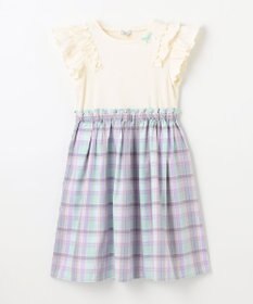 ANY KIDS チェック ドッキングワンピース