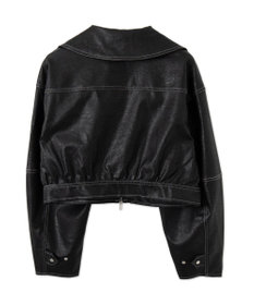 WEGO 配色ステッチWZIPショートブルゾン