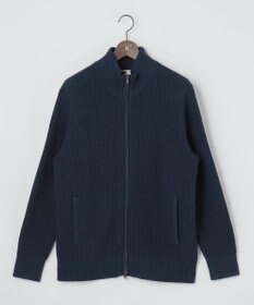 JOSEPH ABBOUD 【3シーズン活躍する綿ブレンド】コットンアクリルバルキー ジップニット ブルゾン