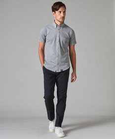 GOTAIRIKU 【吸汗速乾】クールマックス鹿の子 半袖ビズシャツ_ボタンダウン