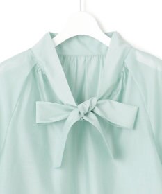 23区 L 【WEB&一部店舗限定/洗える】ライトシアーミクスチャー ボウタイ ブラウス