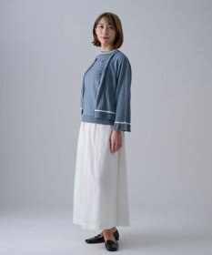 muuc 〈細番手の高級綿糸コットンコーマ糸〉〈洗練された繊維の滑らかな肌触り〉〈お家で洗えるニット〉模様編み ポピーの花リンクス編み カーディガン