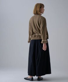 muuc 〈細番手の高級綿糸コットンコーマ糸〉〈洗練された繊維の滑らかな肌触り〉〈お家で洗えるニット〉模様編み ポピーの花リンクス編み カーディガン