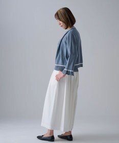 muuc 〈細番手の高級綿糸コットンコーマ糸〉〈洗練された繊維の滑らかな肌触り〉〈お家で洗えるニット〉模様編み ポピーの花リンクス編み カーディガン