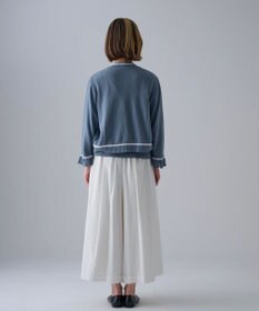 muuc 〈細番手の高級綿糸コットンコーマ糸〉〈洗練された繊維の滑らかな肌触り〉〈お家で洗えるニット〉模様編み ポピーの花リンクス編み カーディガン