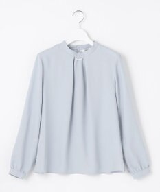 J.PRESS LADIES L 【洗える】ヌーディスバックサテン スタンドカラー ブラウス