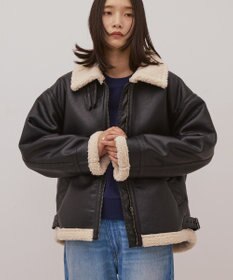 AMERICAN HOLIC ボアフェイクレザーブルゾン