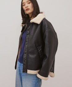 AMERICAN HOLIC ボアフェイクレザーブルゾン