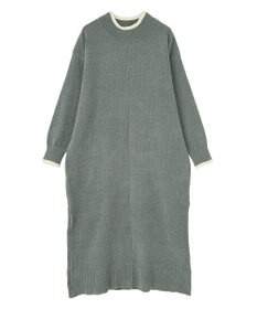 Green Parks 配色リラックスモールニットワンピース