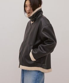 AMERICAN HOLIC ボアフェイクレザーブルゾン