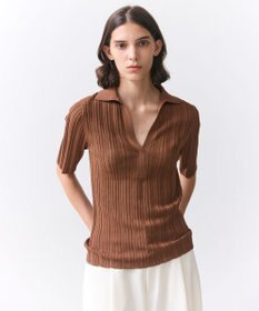 BEIGE， LABRADO / ランダムリブ スキッパーニット