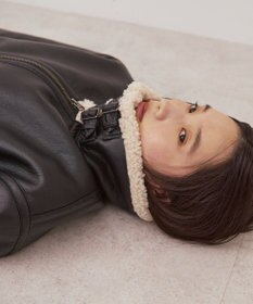 AMERICAN HOLIC ボアフェイクレザーブルゾン