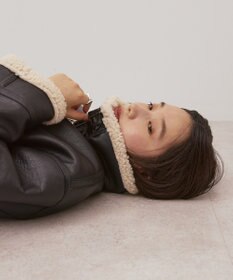 AMERICAN HOLIC ボアフェイクレザーブルゾン