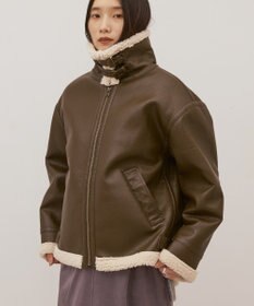 AMERICAN HOLIC ボアフェイクレザーブルゾン