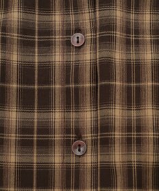 earth music&ecology SET2点チェック柄シャーリングビスチェ＋シャツ