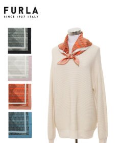 MOONBAT FURLA モノグラム柄シルク100%スカーフ 65×65cm