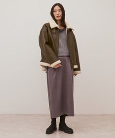 AMERICAN HOLIC ボアフェイクレザーブルゾン