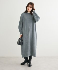 Green Parks 配色リラックスモールニットワンピース