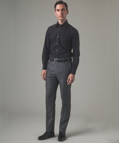 GOTAIRIKU 【形態安定】PREMIUMPLEATS_レギュラーカラー 通年ドレスシャツ（ブラック）