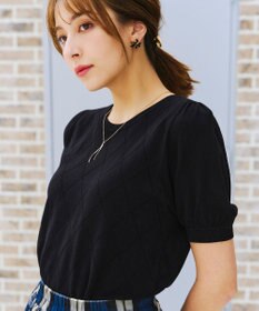 Tiaclasse 【洗える】ダイヤ柄編みサマーニットトップス