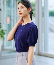 Tiaclasse 【洗える】ダイヤ柄編みサマーニットトップス