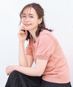 Tiaclasse 【洗える】ダイヤ柄編みサマーニットトップス