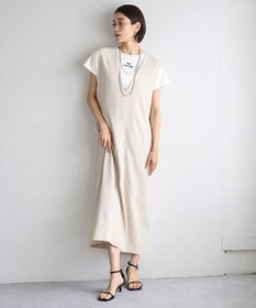 UNFILO L BEAUTY FORM ロゴ刺繍フレンチスリーブTシャツ