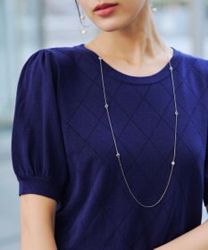 Tiaclasse 【洗える】ダイヤ柄編みサマーニットトップス