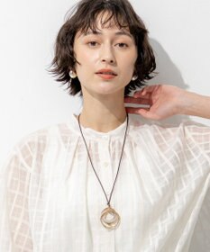 23区 リングシェル ネックレス ダークブラウン系