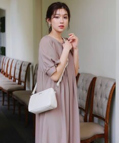 Tiaclasse 【洗える】ボリュームパフスリーブピンタックワンピース