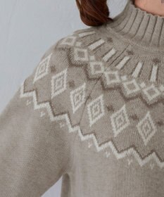 Tiaclasse L 【洗える】ノルディック柄ニットチュニック