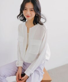 ICB リヨセルナイロンワッシャー ノーカラーブルゾン