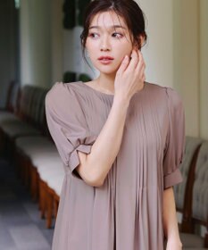 Tiaclasse 【洗える】ボリュームパフスリーブピンタックワンピース