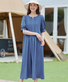 Tiaclasse 【洗える】ボリュームパフスリーブピンタックワンピース