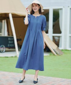 Tiaclasse 【洗える】ボリュームパフスリーブピンタックワンピース