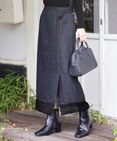 Tiaclasse 【洗える】メランジヘリンボーンツイードスカート