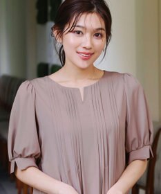 Tiaclasse 【洗える】ボリュームパフスリーブピンタックワンピース