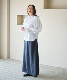 #Newans 【洗濯機可能/シワになりにくい】〈春名亜美さんコラボ〉ショルダーフリルブラウス