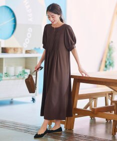 Tiaclasse 【洗える】ボリュームパフスリーブピンタックワンピース