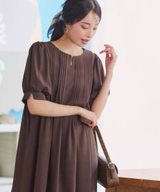 Tiaclasse 【洗える】ボリュームパフスリーブピンタックワンピース