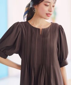 Tiaclasse 【洗える】ボリュームパフスリーブピンタックワンピース