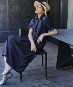 Tiaclasse 【洗える】ボリュームパフスリーブピンタックワンピース