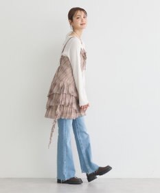 earth music&ecology フロントリボンチェックミニキャミワンピース